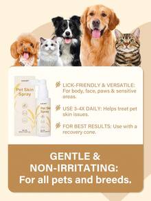GJYC PET 2.03 Oz Oatmeal Spray For Dogs & Cats - Pet Skin Itch Relief Spray - Soothes Hotspots, Allergies, Dry & Irritated Skin - No-Rinse Moisturizing Spray For Puppies & Kittens - Yellow - View 5