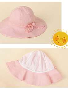 1pc Baby Girl Sun Hat, Toddler Summer Beach Hat, Wide Brim, UPF50+ - 1PC - View 12