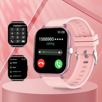 SIMSONLAB 1pc Silicone Strap Steel Smart Watch Band Wireless Talk, Smart Watch For Women Men Women Universal Fashion Sports Electronics Smart Watch For Android & IOS