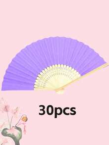 Personalized Engraved White Folding Fan, Custom Lettering Fan, Personalized Wedding Fan, Engagement Gift, Bridal Gift, Party Favor, Best Man Gift, Wedding Thank-You Gift, Birthday Gift, Baptism Gift, First Communion Gift, Personalized Gift Idea, Bamboo Folding Fan, Can Be Used For DIY Creative Blank Printing Advertising Gifts. Multifunctional, Highly Decorative, And Of Superior Quality, It Is An Ideal Gift For Her, Suitable For Tea Room, Valentine's Day, Mother's Day, Father's Day. - Multicolor - View 9