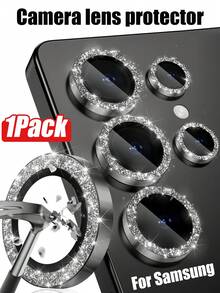 1 Set Camera Lens Protection Film, Compatible With Samsung Galaxy S25 Ultra S25 25 PLUS S24 Ultra S24 S24 PLUS S23Ultra S23 S23 PLUS, High-Definition Tempered Glass Aluminum Alloy Lens Ring, Rear Screen Camera Cover Film Compatible With A14 A15 A16 A36 A55 A54 A25 Lens Protection Case Applicable To Daily Shield - Black - View 2