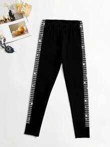 Women's Plus Size Leggings, Stretchy Polyester, Elegant Striped Pattern, All-Season Comfort, Knit Fabric, Fashion Casual Wear - phong cách - Xem 4