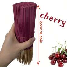 20/60/140/200pcs Natural Cherry Scented Incense Sticks - High Quality Wooden Incense, Cherry Essential Oil, Home, Yoga, Office, Tea Room Fragrance, Suitable For Halloween, Christmas, Easter And Other Holidays, Cherry Themed Items, Holiday Decor, Elegant Packaging, Natural Wooden Incense Sticks - 22cm Rose-red Cherry - View 5