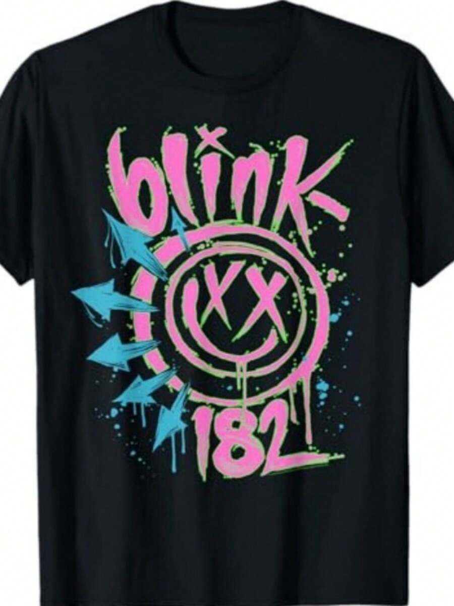 Blink 182 Neon Rock Music Band-Shirt - 黑色 - 查看 1
