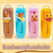 4支装卡通水豚伸缩橡皮擦套装，可爱橡胶推拉式橡皮擦，适用于绘画、考试、学生、返校季、办公用品