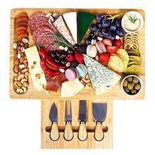 Christmas Cheese Board And Charcuterie Set Sleek Fruit Tray For Housewarming Wedding Or Engagement Birthday Gifts For Women Men Mum Dad Wife Or Husband - BambooFinish - View 2