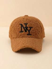 New York Embroidery Street Wear Winter Baseball Cap Women Men Wool Solid Color Warm Baseball Cap Outdoor Travel - NY - 查看 6