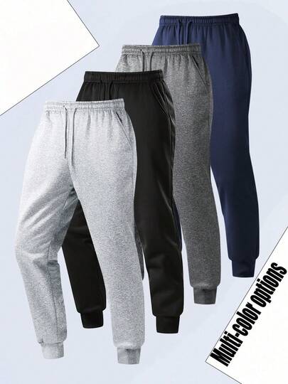 HOT-SELLING Men's Knit Jogger Pants - Thin, Versatile Casual Sweatpants With Ankle Cuffs, Simple Style