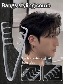 Neue flauschige Haarkamm mit weiten Zähnen - flauschige Textur, für Herren, aus ABS-Kunststoff mit strukturiertem Griff, geeignet für alle Haartypen, unverzichtbar für den Heimgebrauch, Schulanfangszeit, Reisen & Urlaub, kann zum Rückwärtskämmen, Föhnen, Frisieren, Haarschneiden, Konturieren und Pflegen verwendet werden - Verschiedenfarbig - Übersicht 2