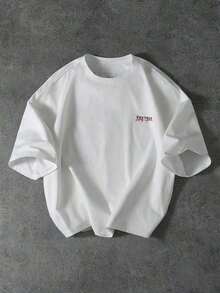 Manfinity Streetrush Manfinity Streetrush Men's Colorful Summer Fruit Print Relaxed Fit T-Shirt, Comfortable Oversized T Shirt, Graphic Cropped Graphic Tee, Men  Graphic Tees ,Street Wear, Graphic Tees Crop Cropped T Shirt Graphic,Hip-Hop Street,Boy Friend Gifts,Graphic Tees Men - 白色 2 - 查看 7