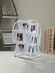 1 pieza Marco de fotos giratorio tipo noria vintage, adecuado para sala de estar, dormitorio, escritorio, gran regalo para el Día de San Valentín, cumpleaños, Navidad, incluye 6 piezas de marcos de fotos premium de 4 pulgadas para manualidades - Multicolor - Ver 10