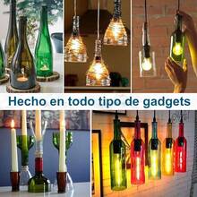 CHICIRIS Kit Cortador de Botellas de Vidrio, Cortador de Vidrio Profesional de, Herramientas de Corte Botellas Afilado de Alta Resistencia, para Cortar Vino, frascos de Vidrio, Botellas (Amarillo) - Azul - Ver 7