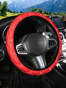 1 Stück PU-Leder Lenkradabdeckung in Kronenform, passend für 14,5-15 Zoll Lenkrad, universelles Auto-Zubehör, atmungsaktiv und rutschfest, warm im Winter und kühl im Sommer, langanhaltend, Damen-Innenraumdekoration - ohne Innenring, einfache Montage, passend für viele Automodelle - Stil A - Übersicht 14