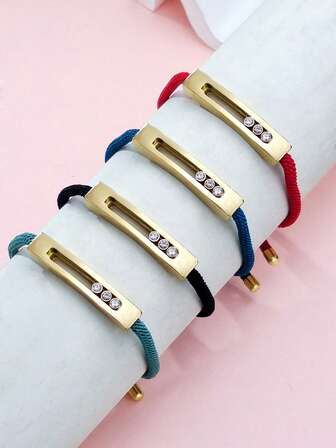 Brazalete ajustable de acero con trenzado de titanio, brazalete de pareja de moda, mejor regalo del Día de San Valentín