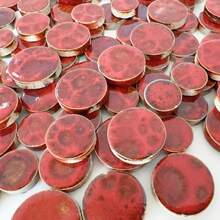 100g/3.53oz DIY Mosaic Tiles, Ice Crackle Effect Multiple Colors, Round Floral Pattern Tiles, Suitable For DIY Crafts, Creative Art Glass Mosaic, Jewelry Making And Home Decor - Multicolor - View 14