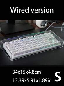 1个亚克力高透明多功能机械键盘防尘罩展示柜收纳架装饰架，适用于108/87/104键键盘，防水防宠物，键盘防尘罩，礼品 - 彩色 - 查看 2