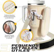 IRUEJFSR Bolsa Termo para Vasos , Bolsa accesorios  40 oz, adecu para deportes, picnic, desplazamientos (Beige) - negro - Ver 4