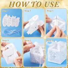 120Pcs Baptism Favors Set Include 30 Angel Cross Rosary Bracelet 30 Baptism Favor Box With Ribbon 30 Thank You Tag 30 Organza Bag For Baby Shower(White, Gold) - Multicolor - View 3