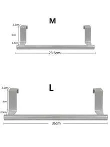 1pc Kitchen Sink Towel Rack, Hook Mounted On Cabinet Door Without Drilling, Suitable For Kitchen Cabinets, Can Be Used As Drawer-Style Towel Rack, Silver Color - Silver - View 2