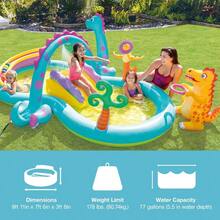 zxr Intex 11 x 7.5 x 44 Pulgadas Dinoland Play Center - Piscina Inflable al Aire última intervensión para niños121 - Multicolor - Ver 2