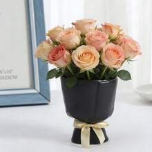 French Wabi-Sabi Minimalist Vase, Plastic Flower Pot Suitable For Hydroponics Fresh/Dried Flowers, Tabletop Decor And Living Room Home Decoration - Multicolor - View 3