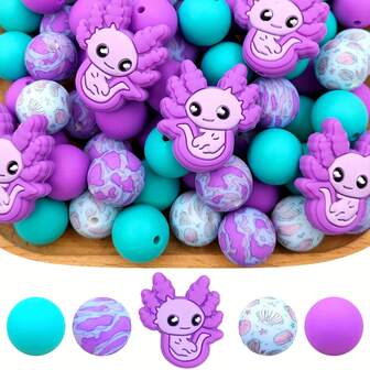 6개/25개 실리콘 바다 생물/해마/육각 도마뱀 비즈, 주얼리 만들기, 귀걸이, 목걸이, 가방 체인, 펜, 핸드폰 체인, 화장품 브러시, 키체인, DIY 키트에 적합, 가족 및 친구, 휴일 및 생일 선물로 좋습니다