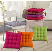 R-uministyle Set of 2 Padded Cusion Cair Cusions Seat Pad wit Ties Dining Cairs Ken n Indoor Outdoor Seat Pad Cusion Orange - Naranja - Ver 3