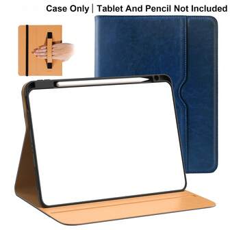 Funda protectora para iPad Pro de 11 pulgadas (4ta/3ra/2da/1ra generación, 2022/2021/2020/2018), funda de piel sintética premium tipo folio con soporte, correa de mano, función de encendido/apagado automático, múltiples ángulos de visualización