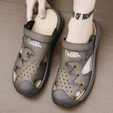 Men's Toe-Covered Sandals, New Soft-Sole Casual Shoes - Khaki - View 2