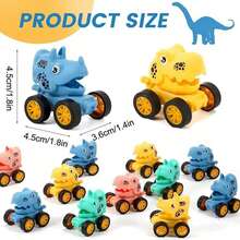 1/6/12/24/48件恐龙汽车玩具套装,适合儿童和幼儿,圣诞玩具礼物,迷你赛车玩具散装,派对礼品,皮纳塔填充物,糖果袋,课堂奖励(男孩女孩均适用),颜色和款式随机 - 彩色 - 查看 3