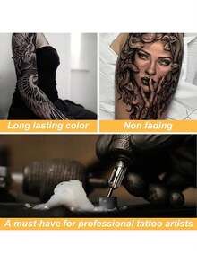 2瓶装黑色和红色纹身墨水套装 - 微针纹身墨水 - 纹身用品 - 专业人体纹身和艺术绘画（30毫升/瓶）