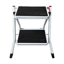 Rigogo Heavy Duty Steel Step Stool | Foldable Platform Ladder With Non-Slip Pads For Kitchen, Bathroom, Office | Stable Seat & Step For Adults & Kids - Multi-Functional Small Stool  KESLSS-1~4XE-UK - Black - View 11