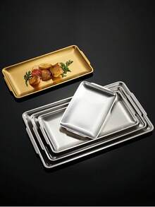 Bộ 3/2/1 khay, khay nướng BBQ Hàn Quốc bằng thép không gỉ, đĩa ăn tối, đĩa nướng BBQ, khay phục vụ, khay đựng thức ăn, khay tiệc, khay tráng miệng, khay bánh, khay đựng trái cây, khay ăn nhẹ, đồ dùng nhà bếp. - xám - Xem 13