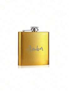 1pc Customized Stainless Steel Hip Flask,Personalized Women's Hip Flask,Laser Engraved Hip Flask,Engraved Women's Hip Flask,Bridal Party Gift,Personalized Engraved Flask,Custom Wedding Gift - Multicolor - View 9