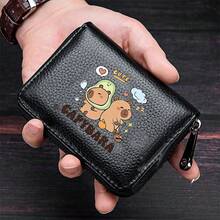 1pc "Cute Capybara" Printed Zipper Card Holder - Compact Wallet With Capybara Pattern Design - Large Capacity Cash Storage Coin Purse For Cash, ID, Credit Cards And Essentials, Perfect Gift For Family And Friends - Multicolor - View 2