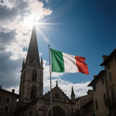 1pc Hanging Italy National Flag, High Definition Printing, Outdoor Hanging Decorative Flag, Wear-Resistant Windproof Waterproof National Flag, Holiday Celebration Event Decoration Flag, Living Room Study Wall Decor Flag, Patriotic Flag