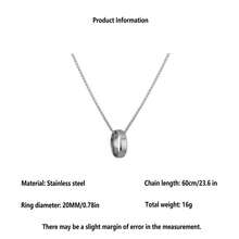 1入組時尚不褪色鈦鋼水潤光澤戒指吊坠項鍊適合男人及女人,百搭套頭毛衣鏈條,日常穿著