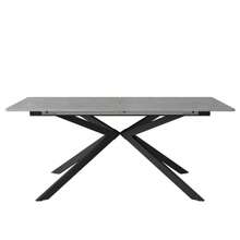 Extendable Dining Table, Automatically Extendable Dining Table, Rectangular Dining Table, Coffee/Leisure Table, L150/180 X W70 X H76 Cm, Cross Leg Design, Cement Pattern, Black And Grey (OLD SKU:N634P16777582) - Grey - View 4