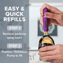 Travalo Classic HD Perfume Atomizer - Leak-Proof And TSA Approved For Air Travel - Reusable, Airtight, Easy-Fill Mini Pump Sprayer - Lightweight, Elegant Design W/Volume Window - Purple 0.17oz - MàuE - Xem 8