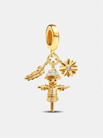 1件时尚稻草人串珠吊坠，适合女士手链、手镯DIY饰品制作和日常穿搭，是女孩的理想配饰。