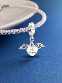 1pc Fashion Angel Heart Beaded Accessory, Suitable For Women Bracelet, Bangle DIY Jewelry Making And Daily Outfit Decoration, Suitable For Girls Wearing - Angel Wings - View 8