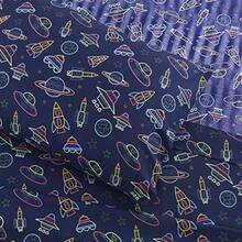 Colección 1500 - Juego de sábanas para niños y niñas, divertidos y coloridos y cómodos, bolsillo profundo, sin arrugas, ropa de cama suave y acogedora, tamaño individual, ancla(Nave espacial de neón Individual Extra Grande) - Multicolor - Ver 5