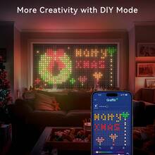 Smart Curtain Lights, 256 Intelligent LED Curtain Lights, Fairy-Like Colour-Changing Curtain Lights, Programmable Patterns And Text, 1600 Adjustable Colours, Dynamic Effects, With Smart App And Remote Control. Ideal For Christmas, Bedroom Backdrop Decoration, Indoor/Outdoor Parties And Bars, And The Perfect Gift Choice. - 5.25*5.25FT 256LED - 查看 7