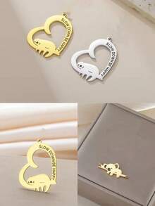 AMAXER 1pc Stainless Steel Sloth & Koala Cute Animal Pendant, Perfect Gift For Jewelry Making, DIY Bracelet, Necklace, Friends, Couples, Students - Animal Series - View 7