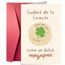 As Sweet As Magapan, Creative Valentine's Day Greeting Card, Four-Leaf Clover Chess Design, Valentine's Gift For Wife/Husband/Boyfriend/Girlfriend, High-Quality Greeting Card With Envelope (12x17cm)/(4.72x6.7in) - Multicolor - View 10