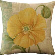 4 Packs Orange Vintage Flower Pattern Throw Pillow Covers - 17.7*17.7 Inches, 2D Digital Single-Side Printing, Machine Washable With Zipper, Decorative Throw Cushion Cases, Suitable For Living Room, Couch & Bed (No Inserts) - Multicolor - View 6