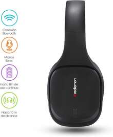 Redlemon Audífonos Bluetooth Inalámbricos High Definition Tipo Diadema, Batería de Larga Duración, Aiamiento de Ruido Externo, Cable Auxiliar 3.5mm para Conexión Alámbrica, Micrófono Manos Libres - albaricoque - Ver 2