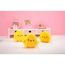 1pcs  New Cute Little Yellow Chicken Coin Purse Cartoon Creative Gift Personalized Furry Card Holder Key Bag. Perfect Holiday Gift For Little Girls - Màu vàng - Xem 4