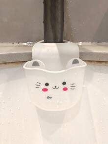 1/2 pezzi Supporto per rubinetto in silicone a forma di gatto con foro di drenaggio e rastrelliera per spugne, adatto per bagno e cucina, salvaspazio, decorativo e durevole portaspugne, organizer da bagno - Multicolore - Visualizzare 5