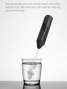 Juego de espumador de leche eléctrico + estante de almacenamiento, operación con un solo toque, produce fácilmente espuma de leche rica y cremosa. Batidor de acero inoxidable 304, apto para café, leche, jugo y matcha. - Negro - Ver 12